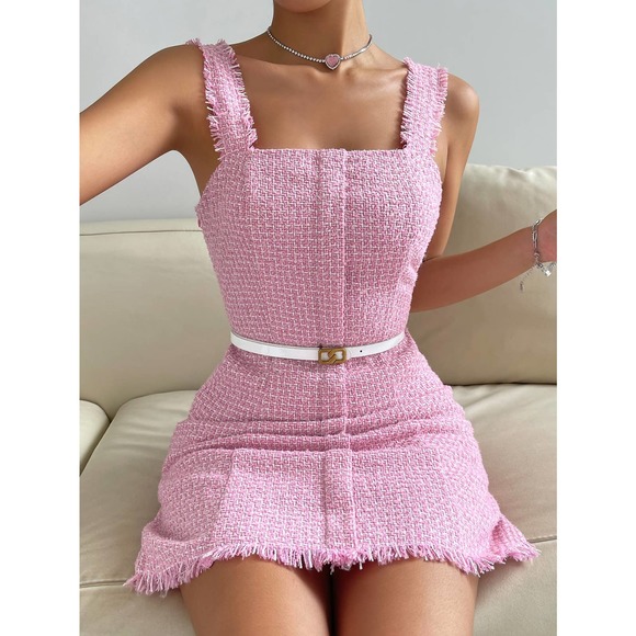 WILA Dresses & Skirts - plazacore barbie Raw Trim Tweed Dress (Without Belt)